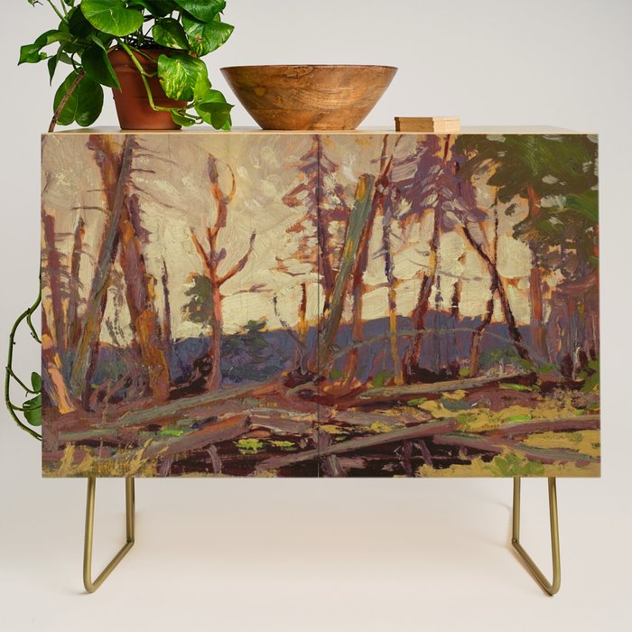 Tom Thomson Burnt Country, Evening 1914 Canadian Landscape Artist Credenza Gallery Image 1