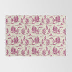 Magenta Alien Abduction Toile De Jouy Pattern Rug Gallery Image 2