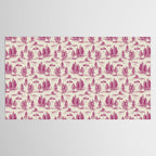 Magenta Alien Abduction Toile De Jouy Pattern Tablecloth Gallery Image 2