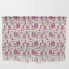 Magenta Alien Abduction Toile De Jouy Pattern Wall Hanging Gallery Image 1