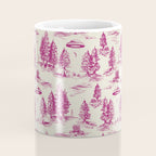 Magenta Alien Abduction Toile De Jouy Pattern Coffee Mug Gallery Image 4