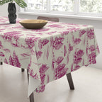 Magenta Alien Abduction Toile De Jouy Pattern Tablecloth Gallery Image 3