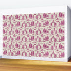 Magenta Alien Abduction Toile De Jouy Pattern Wall Mural Gallery Image 2