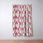 Magenta Alien Abduction Toile De Jouy Pattern Window Curtain Gallery Image 3