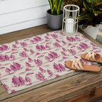 Magenta Alien Abduction Toile De Jouy Pattern Outdoor Rug Gallery Image 2