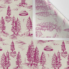 Magenta Alien Abduction Toile De Jouy Pattern Wall Tapestry Gallery Image 3