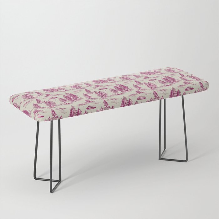 Magenta Alien Abduction Toile De Jouy Pattern Bench Gallery Image 1
