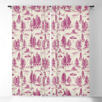 Magenta Alien Abduction Toile De Jouy Pattern Window Curtain Gallery Image 5