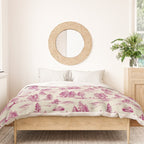 Magenta Alien Abduction Toile De Jouy Pattern Duvet Cover Gallery Image 3