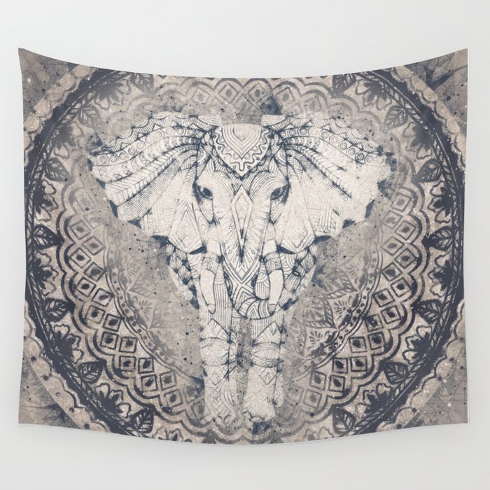 Indian Elephant Mandala Wall Tapestry Gallery Image 4