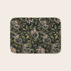 Lush Tropical Lemur Monkey Paradise Black Bath Mat Gallery Image 1