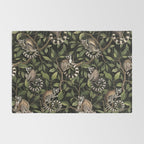 Lush Tropical Lemur Monkey Paradise Black Rug Gallery Image 2