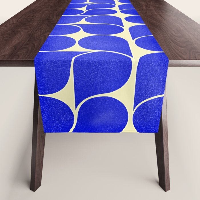 Blue mid-century shapes no8 Table Runner Gallery Image 1
