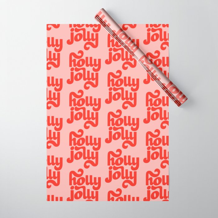 Holly Jolly Pattern Wrapping Paper
