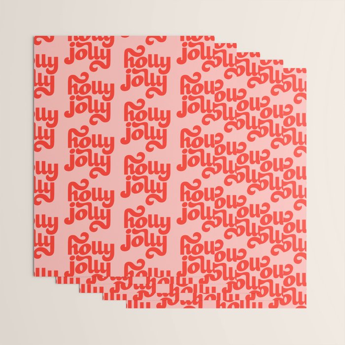 Holly Jolly Pattern Wrapping Paper Gallery Image 3