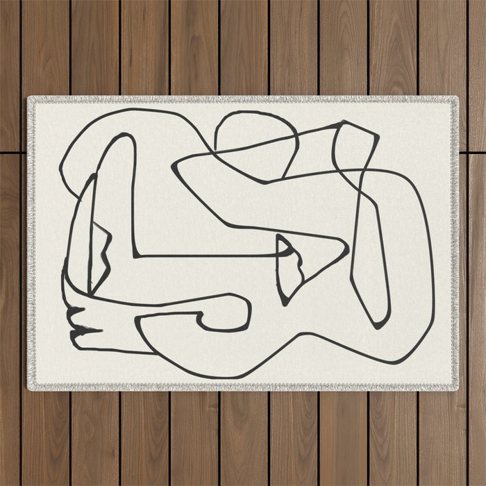 Abstract line art 36 Outdoor Rug Gallery Image 1