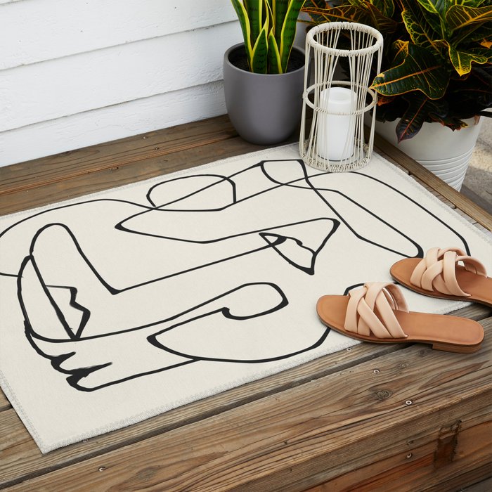Abstract line art 36 Outdoor Rug Gallery Image 2
