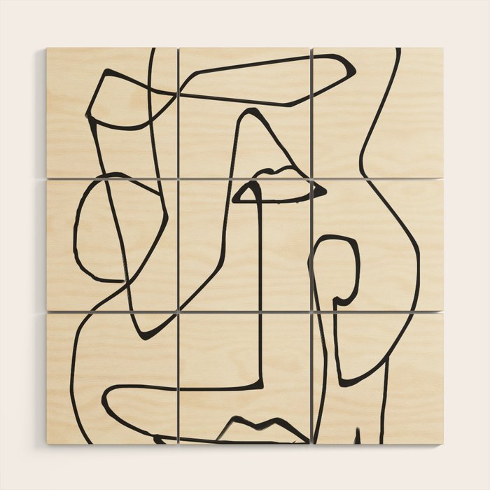 Abstract line art 36 Wood Wall Art Gallery Image 1