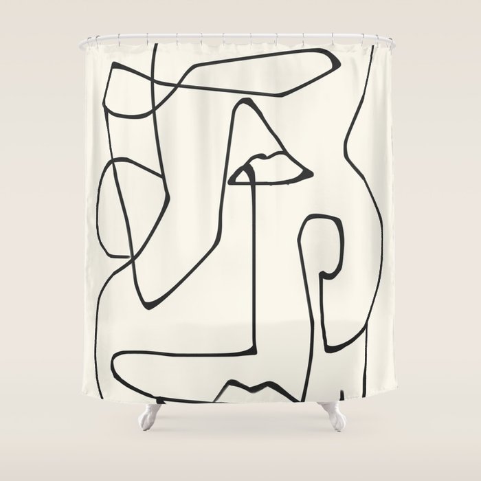 Abstract line art 36 Shower Curtain Gallery Image 1