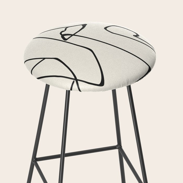 Abstract line art 36 Stool Gallery Image 2