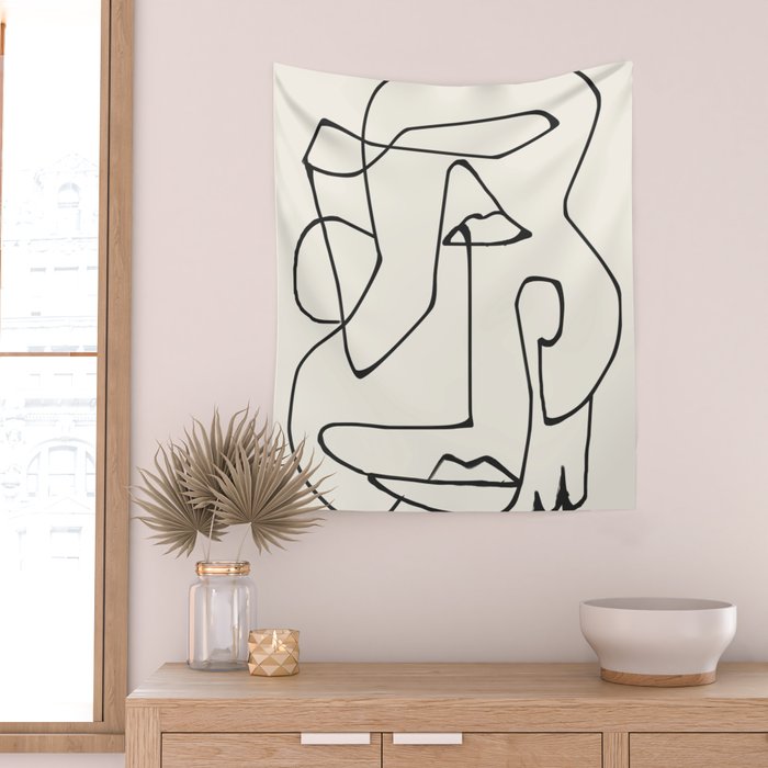 Abstract line art 36 Wall Tapestry Gallery Image 2