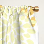 Floral Blooms, Yellow, Gray and White Window Curtain Gallery Image 2