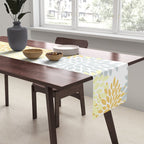 Floral Blooms, Yellow, Gray and White Table Runner Gallery Image 2