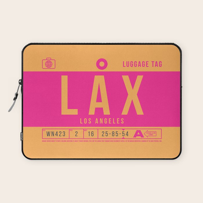 Luggage Tag B - LAX Los Angeles USA Laptop Sleeve