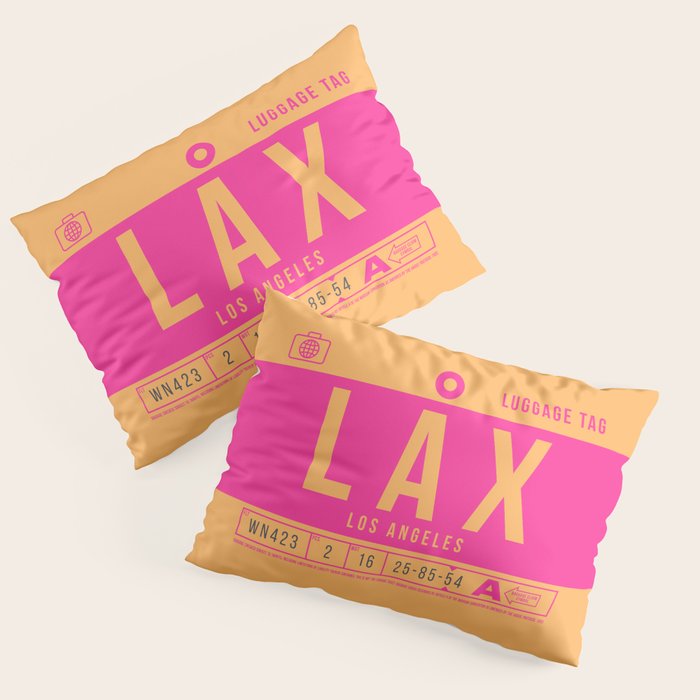 Luggage Tag B - LAX Los Angeles USA Pillow Sham Gallery Image 1