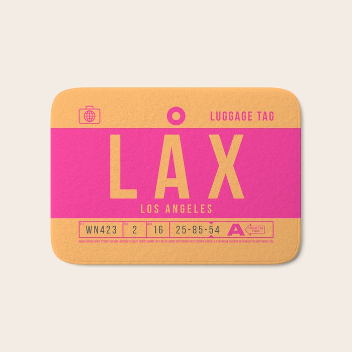Luggage Tag B - LAX Los Angeles USA Bath Mat Gallery Image 1