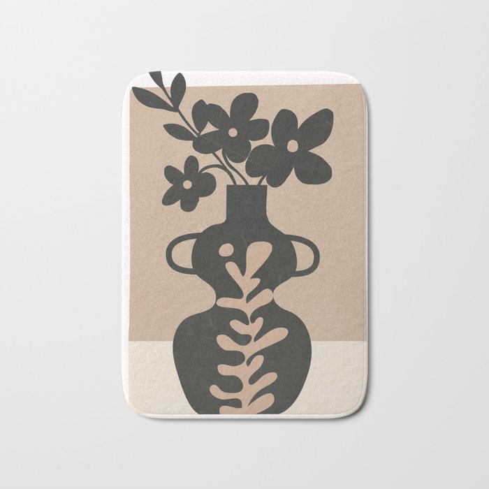 Floral Silhouette 6 Bath Mat Gallery Image 1