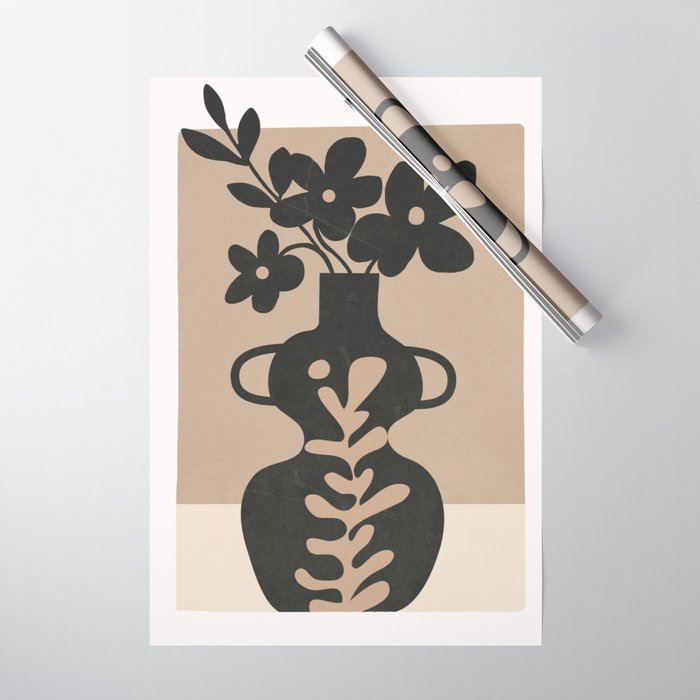 Floral Silhouette 6 Wrapping Paper Gallery Image 1