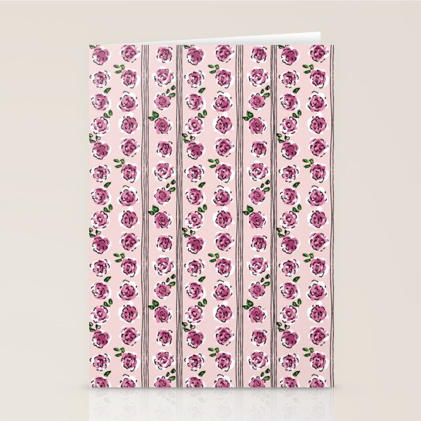 romantic rose pattern - sweet midcentury flowers Stationery Card Gallery Image 2