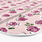 romantic rose pattern - sweet midcentury flowers Bath Mat Gallery Image 3