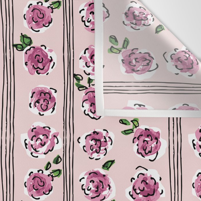 romantic rose pattern - sweet midcentury flowers Wall Tapestry Gallery Image 3