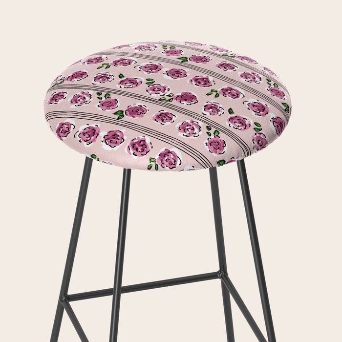 romantic rose pattern - sweet midcentury flowers Stool Gallery Image 2