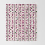 romantic rose pattern - sweet midcentury flowers Throw Blanket Gallery Image 2