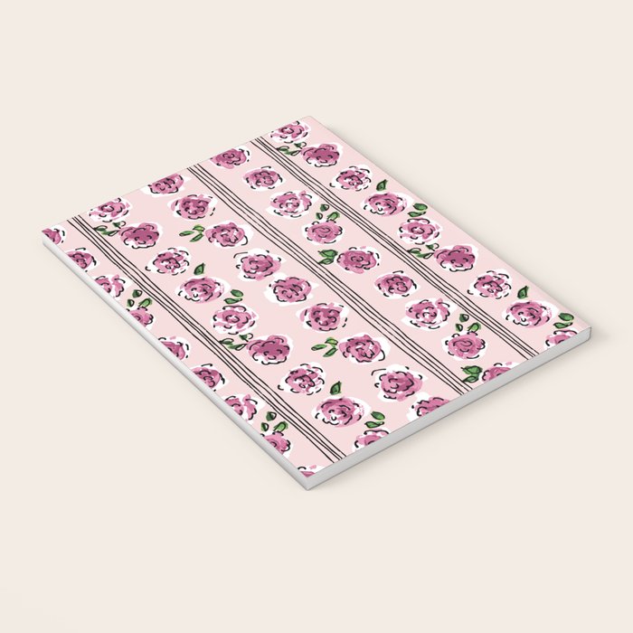 romantic rose pattern - sweet midcentury flowers Notebook Gallery Image 3