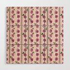 romantic rose pattern - sweet midcentury flowers Wood Wall Art Gallery Image 1