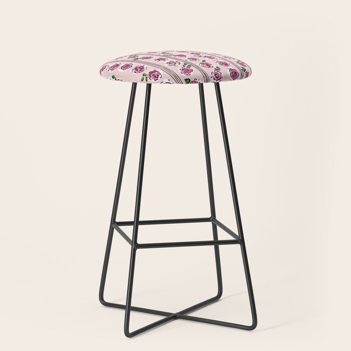romantic rose pattern - sweet midcentury flowers Stool Gallery Image 1