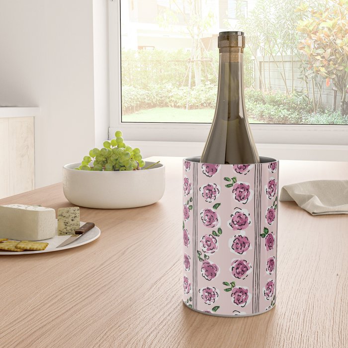 romantic rose pattern - sweet midcentury flowers Wine Chiller Gallery Image 4