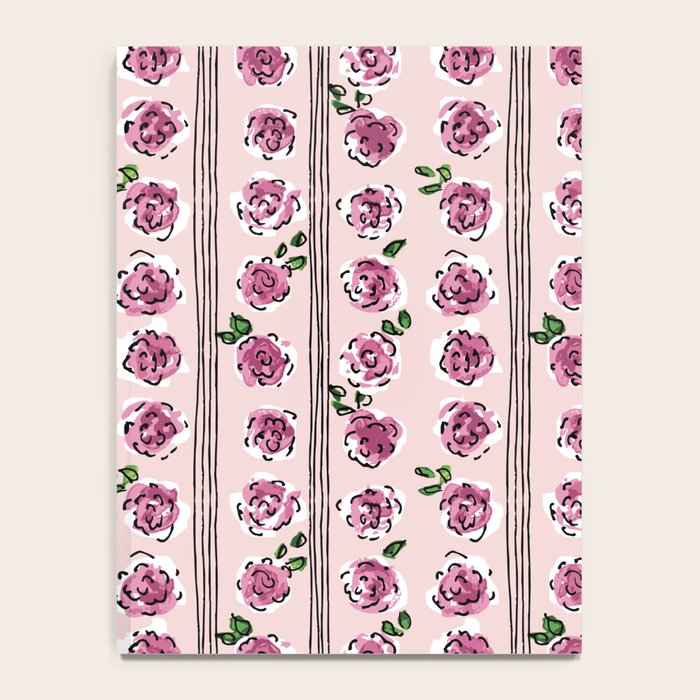 romantic rose pattern - sweet midcentury flowers Notebook Gallery Image 4