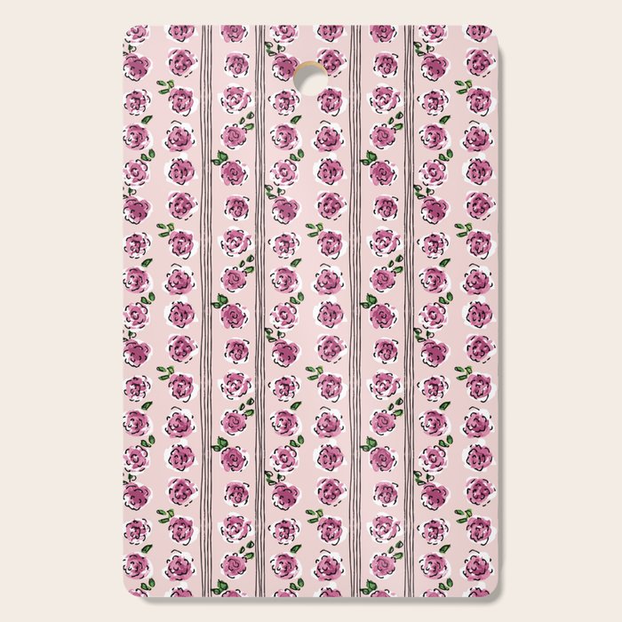 romantic rose pattern - sweet midcentury flowers Cutting Board Gallery Image 1