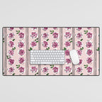 romantic rose pattern - sweet midcentury flowers Desk Mat Gallery Image 1