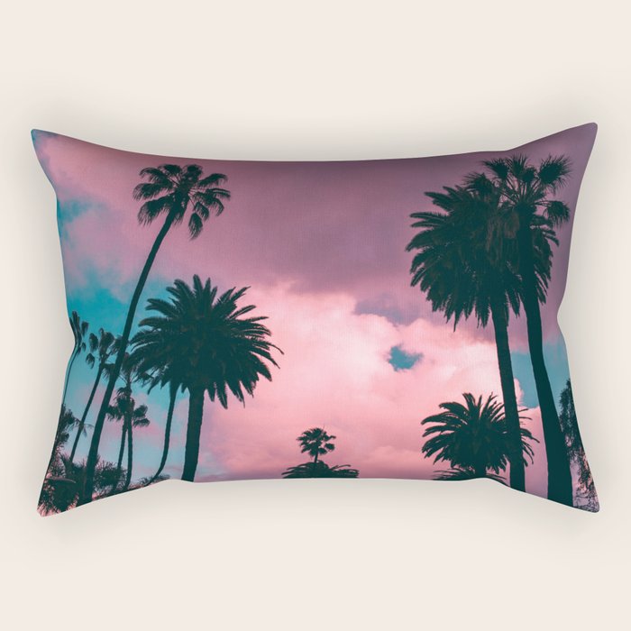 California Sunset Palms Photography Rectangular Pillow Gallery Image 1