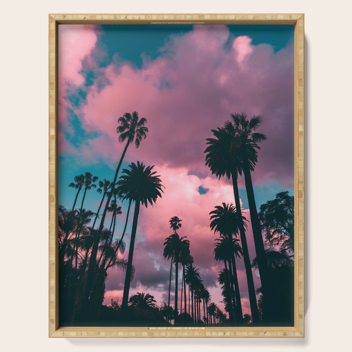 California Sunset Palms Photography Serving Tray Gallery Image 1