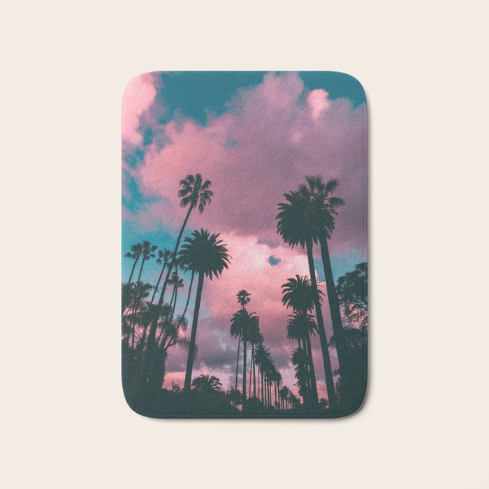 California Sunset Palms Photography Bath Mat Gallery Image 1