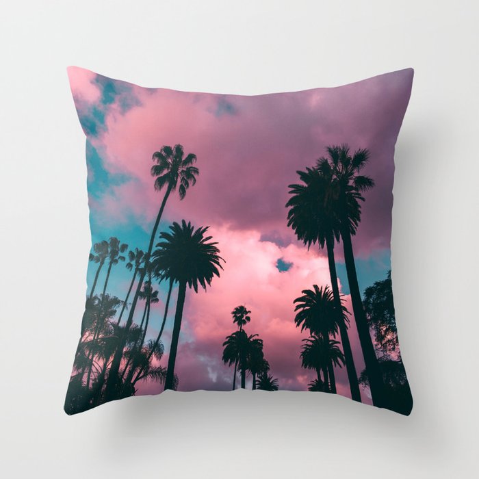 California Sunset Palms Photography Throw Pillow Gallery Image 6