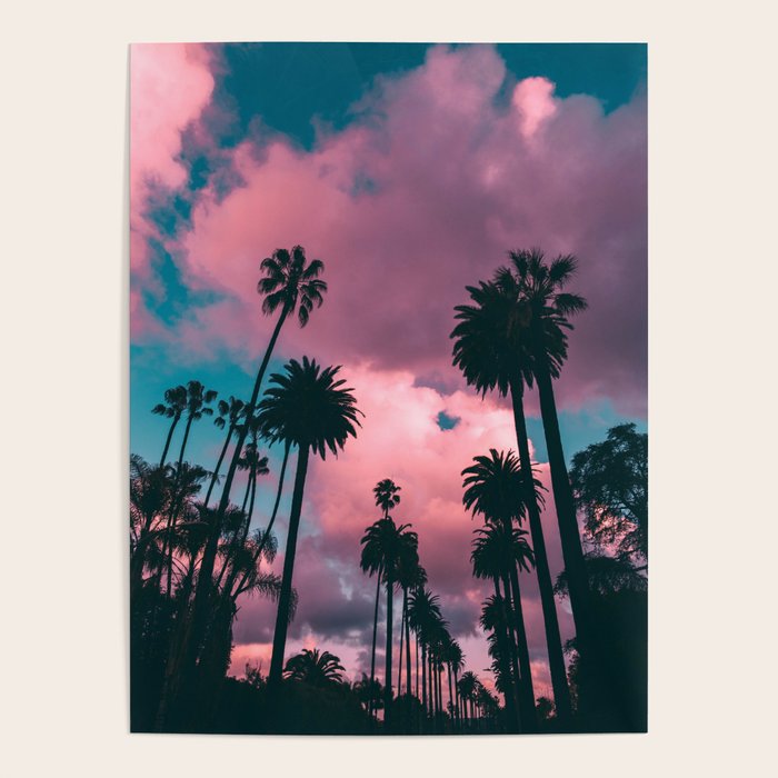 California Sunset Palms Photography Poster Gallery Image 1