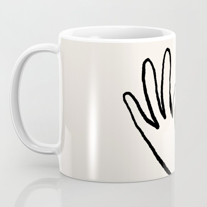 OK sign hand black and white hand drawing Coffee Mug Gallery Image 3